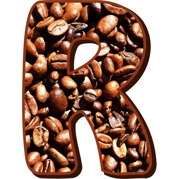 SVG Letter R in coffee beans