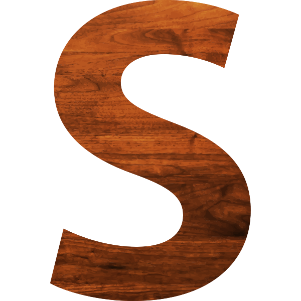 SVG Letter S in wooden texture