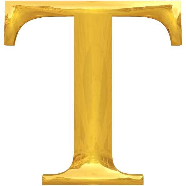 SVG Letter T in gold