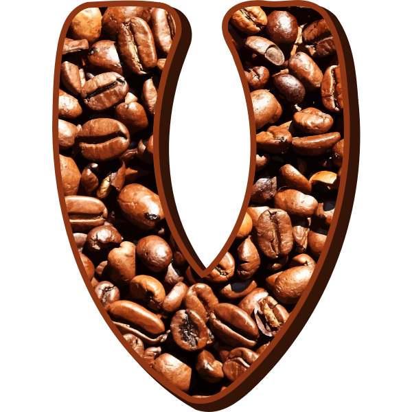 SVG Letter V with coffee beans