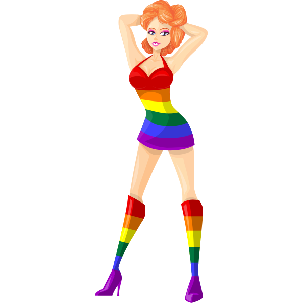 SVG LGBT colors on ginger lady