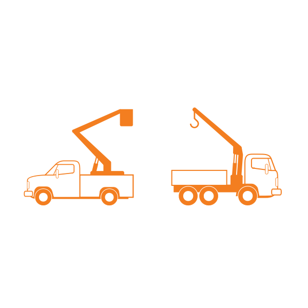 SVG Lift and crane trucks vector drawing