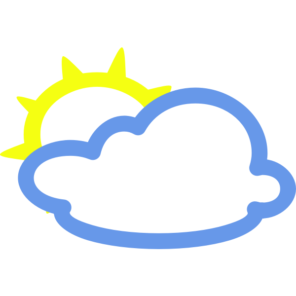 SVG Light clouds with some sun weather symbol vector image