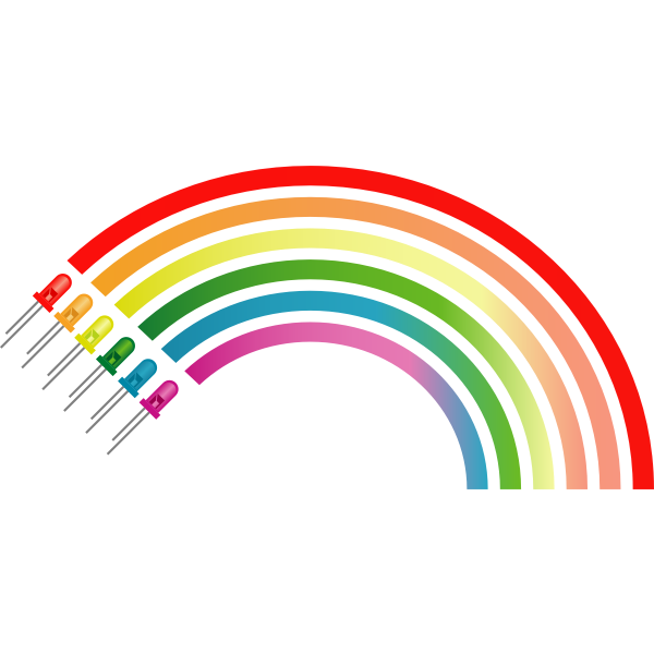 SVG Light Emiting Diodes Rainbow
