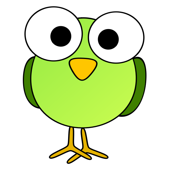 SVG Light green large eyed bird graphics
