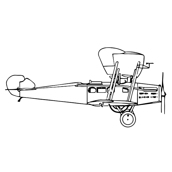 SVG line art airplane