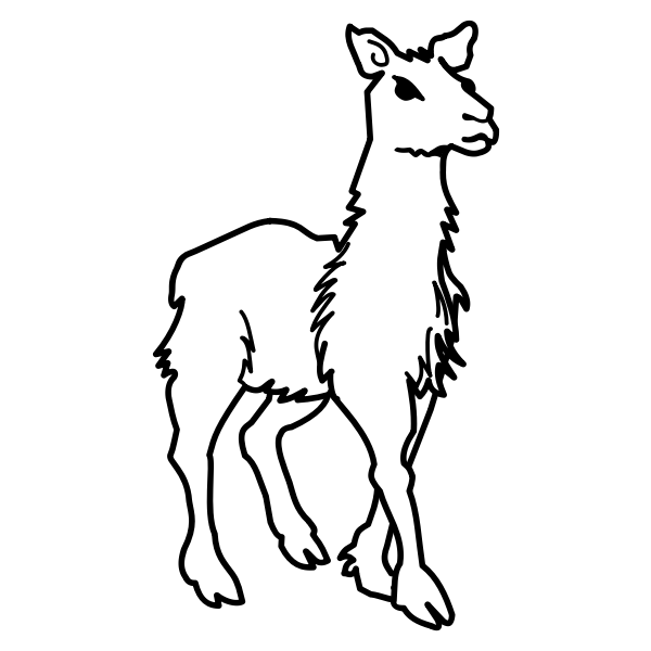 SVG Line art vector clip art of llama