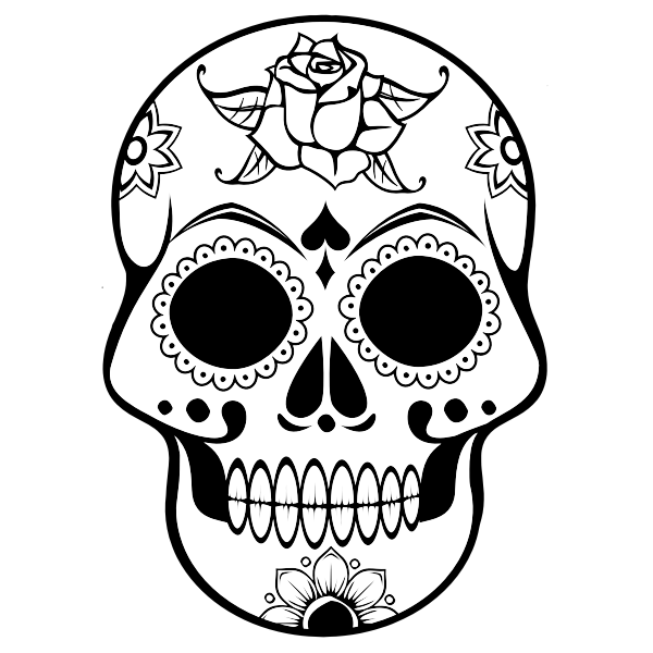 SVG Line art vector image of human skull