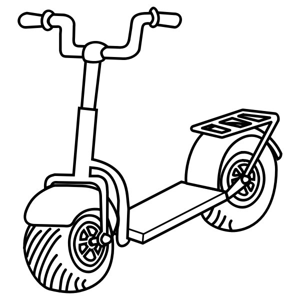 SVG Line art vector image of kick scooter
