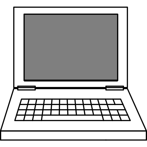SVG Line art vector image of laptop