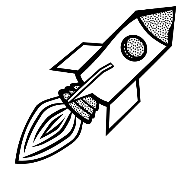 SVG Line art vector image of space rocket ship