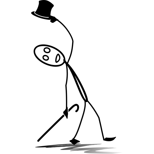 SVG Line man performing musical vector clip art