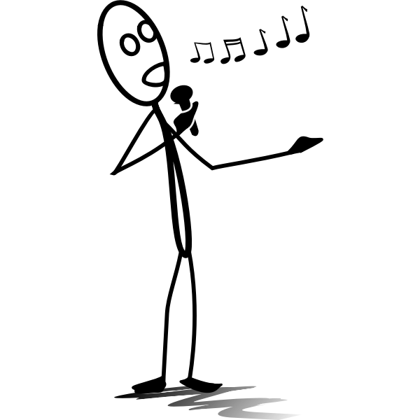 SVG Line man performing musical vector drawing
