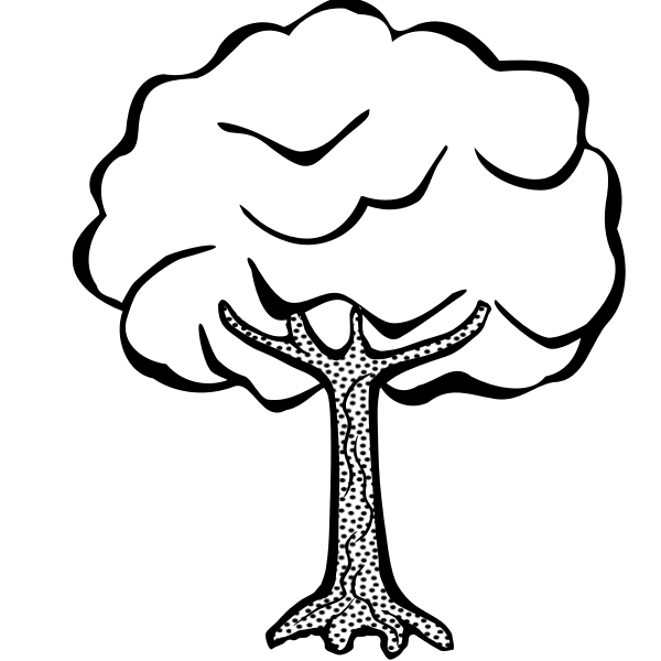 SVG Lineart vector clip art of a tree