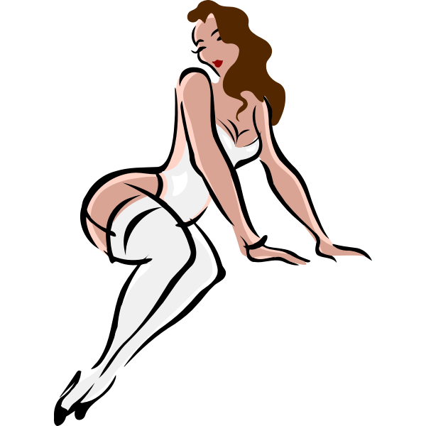 SVG Lingerie Model Light Brown White