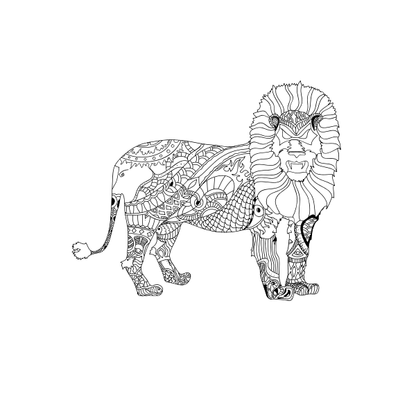SVG Lion coloring art