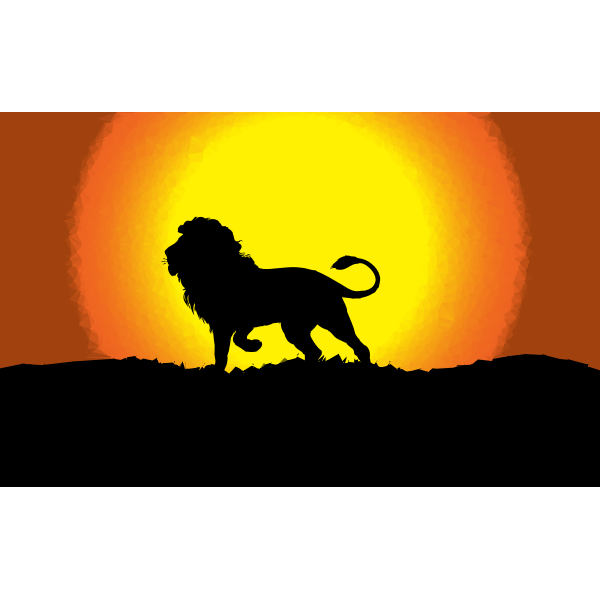 SVG Lion in sunset
