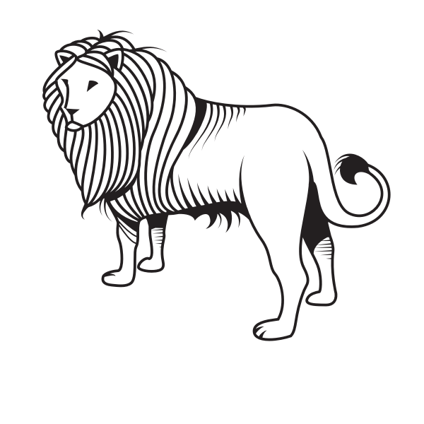 SVG Lion silhouette monochrome art