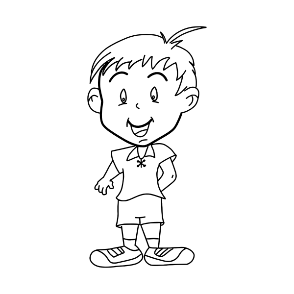 SVG Little boy line art