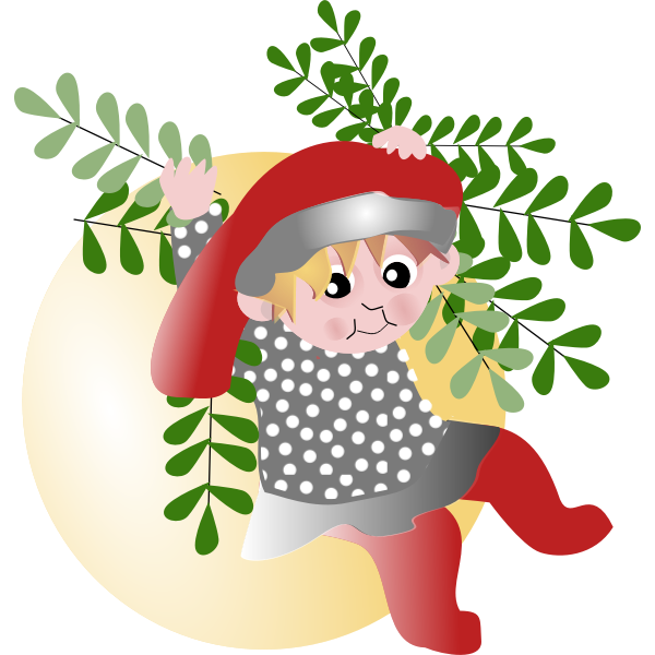 SVG Little girl in Christmas vector