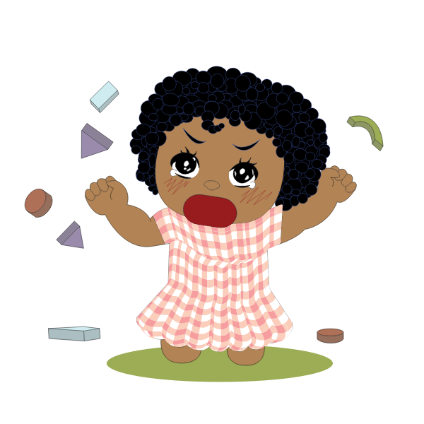 SVG Little girl with tantrum
