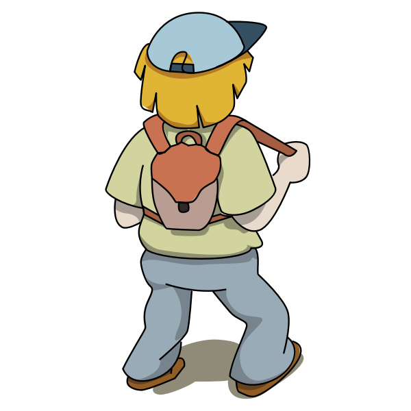 SVG Little hiker vector drawing