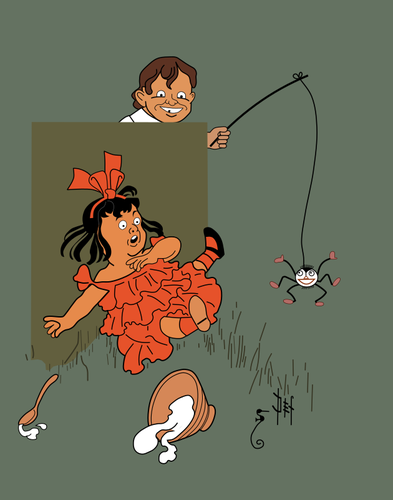SVG Little Miss Muffet - Denslow