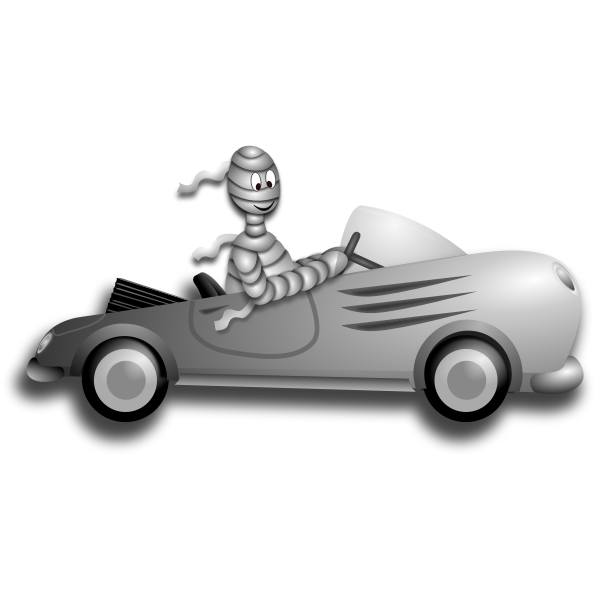SVG Little mummy driver vector illustration