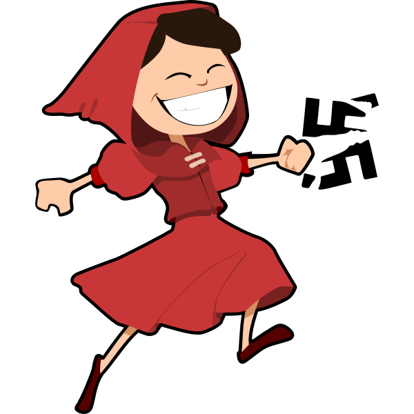 SVG Little red riding hood against fascism vector illustration