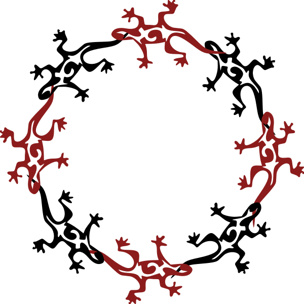 SVG Lizard round pattern vector graphics