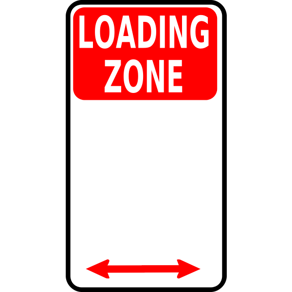 SVG Loading zone traffic roadsign vector image