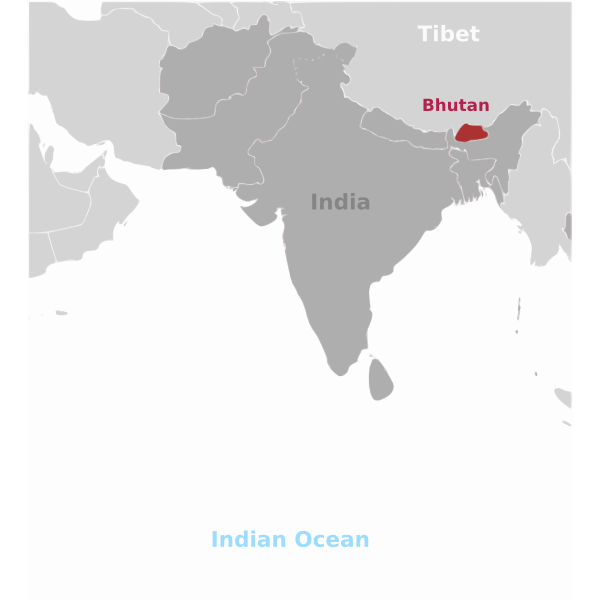 SVG Location of Bhutan