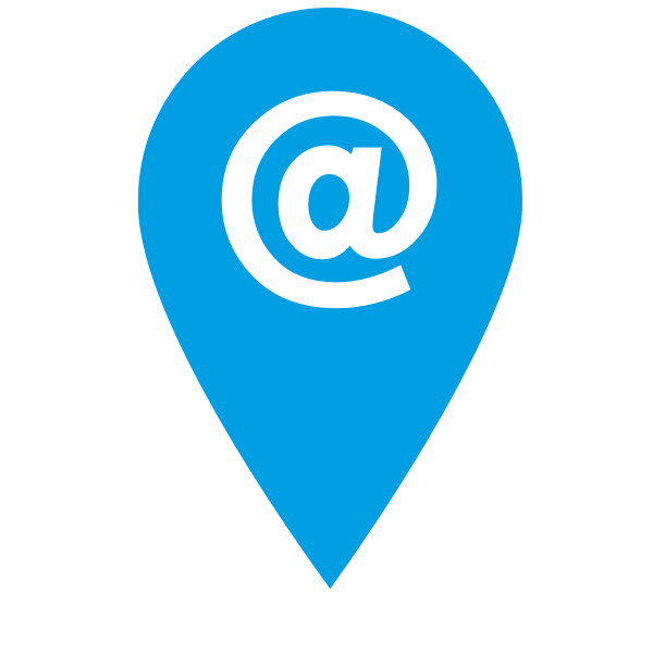 SVG Location pointer with e-mail sign vector graphics