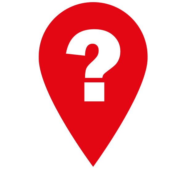 SVG Location pointer with help sign vector drawing