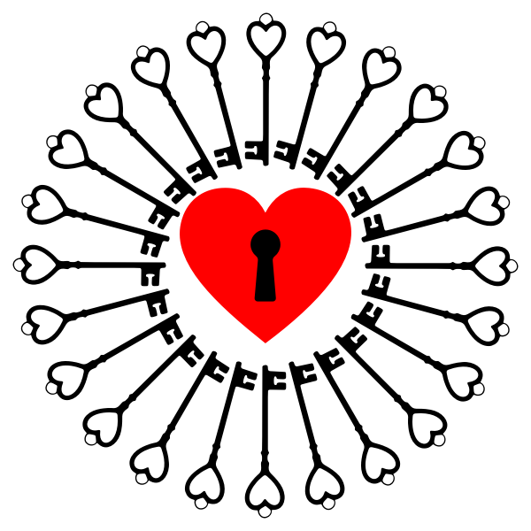 SVG Locked heart and keys