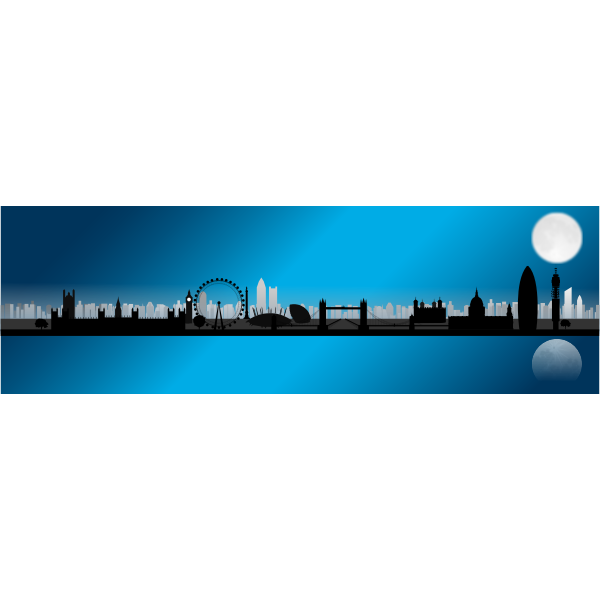 SVG London Skyline Night Scene