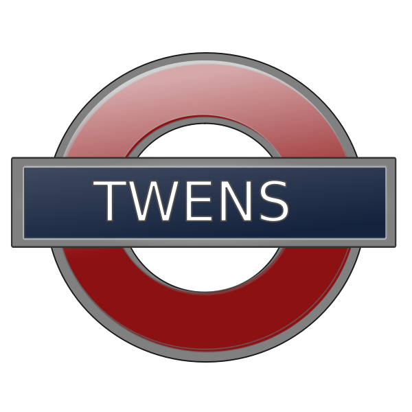 SVG London underground station sign for Twens vector illustration