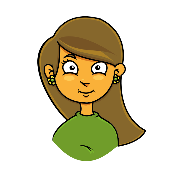 SVG Long haired girl avatar vector drawing