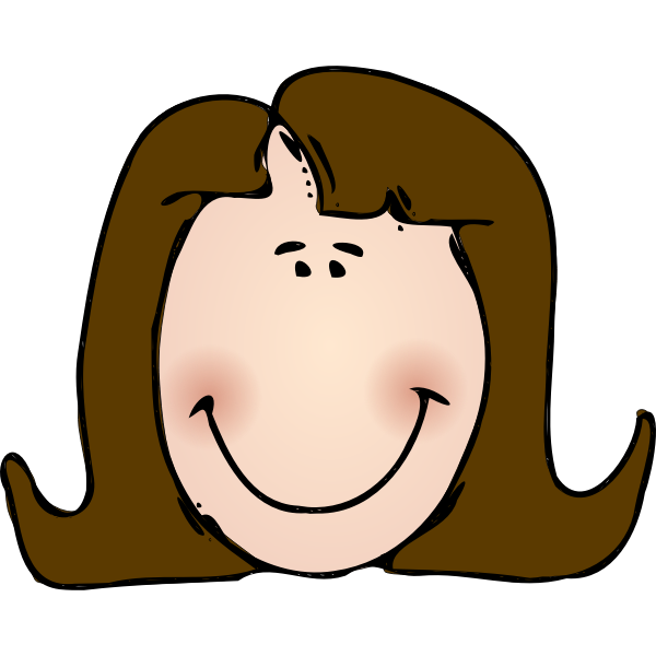SVG Long haired woman smiling vector image