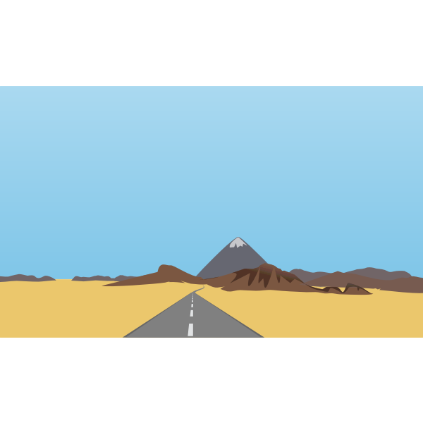 SVG Long road in the desert