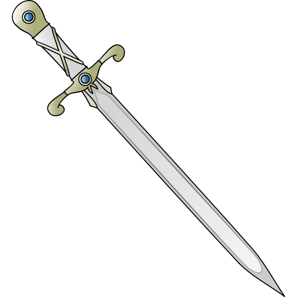SVG Long sharp sword tilted vector image