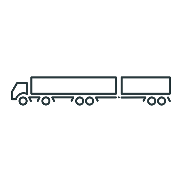 SVG Long trailer truck icon line art vector graphicss
