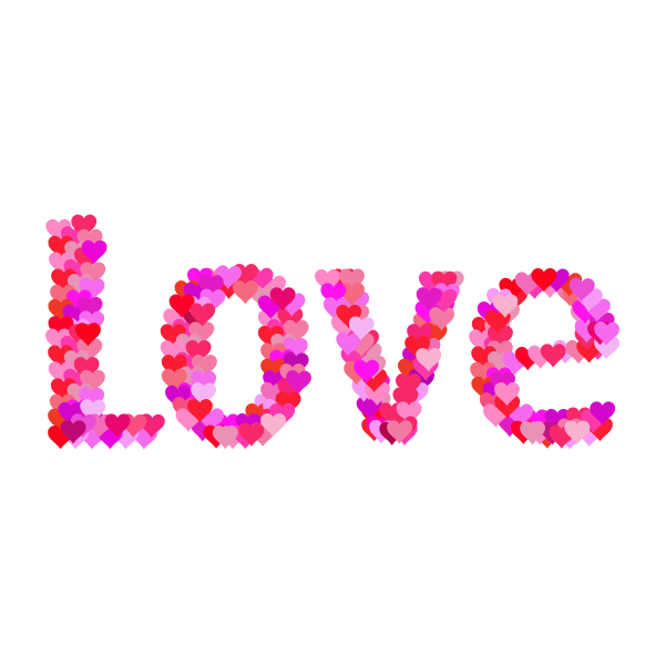 SVG Love and heart typography