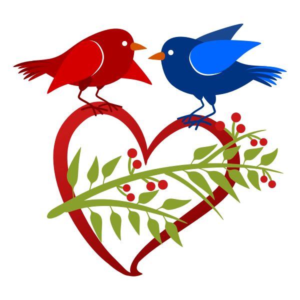 SVG Love birds drawing