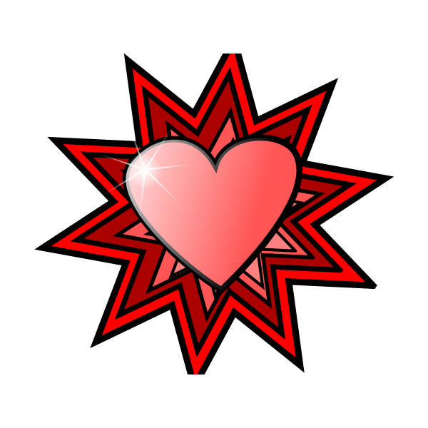 SVG Love heart with sparkle vector image