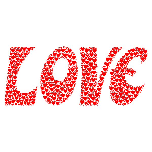 SVG Love hearts typography