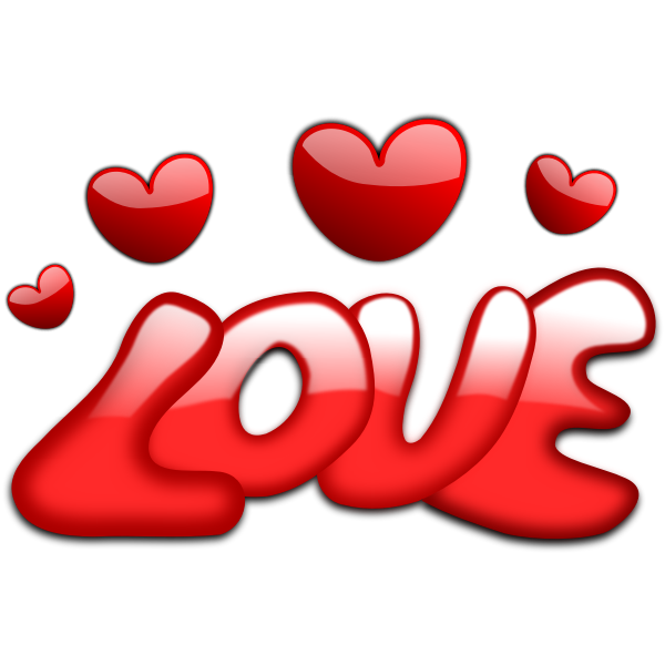 SVG Love surrounded by hearts vector image