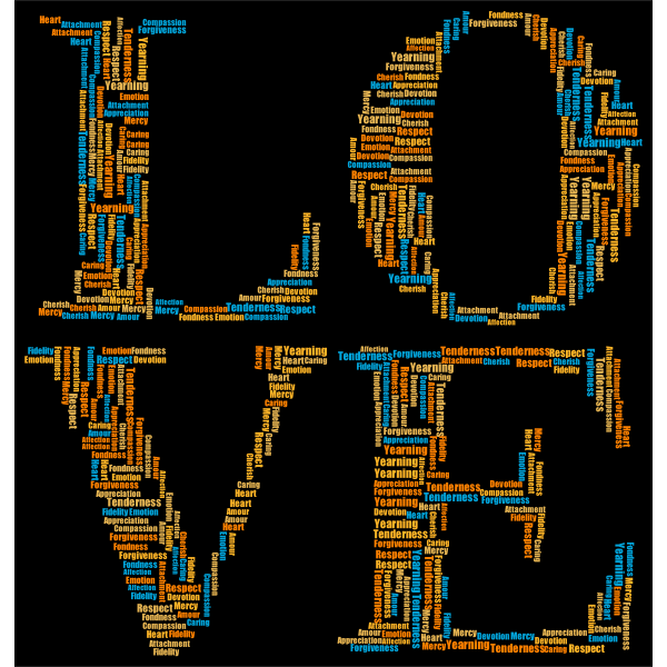 SVG LOVE Word Cloud Typography