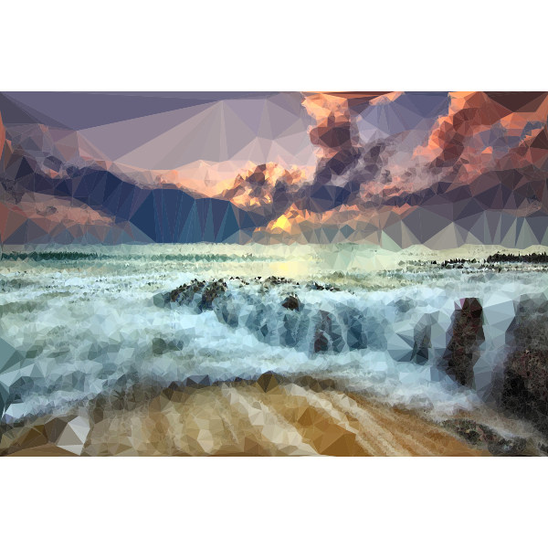 SVG Low Poly Beach Sunrise