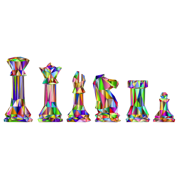 SVG Low Poly Chess Pieces Prismatic 2